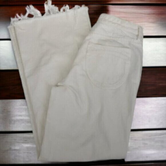 We The Free White Cropped Raw Hem Flare Jeans Size 27 - Picture 16 of 16